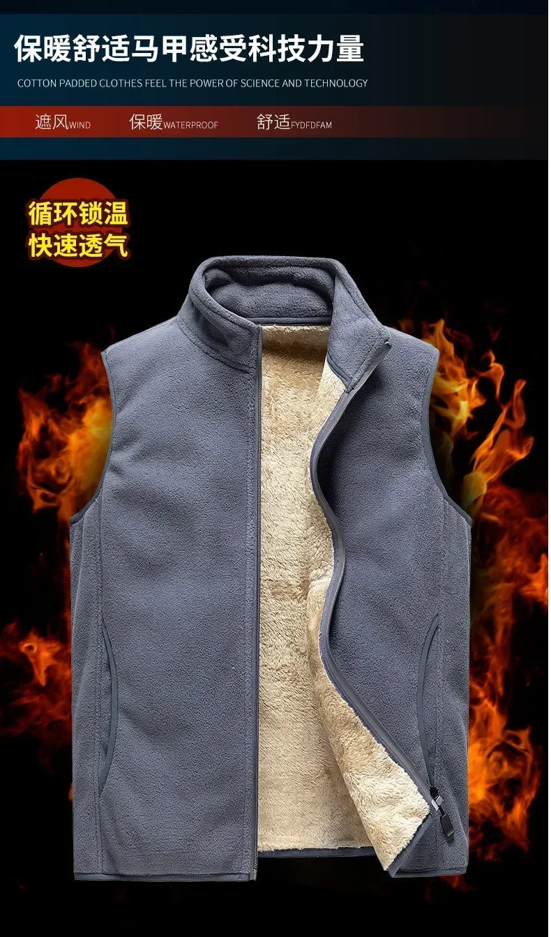 cashmere Mens Jacket Sleeveless Vest Soft Vests Casual Coats Male velvet wool vest Mens Vest Men Thicken Waistcoat Plus size 8XL