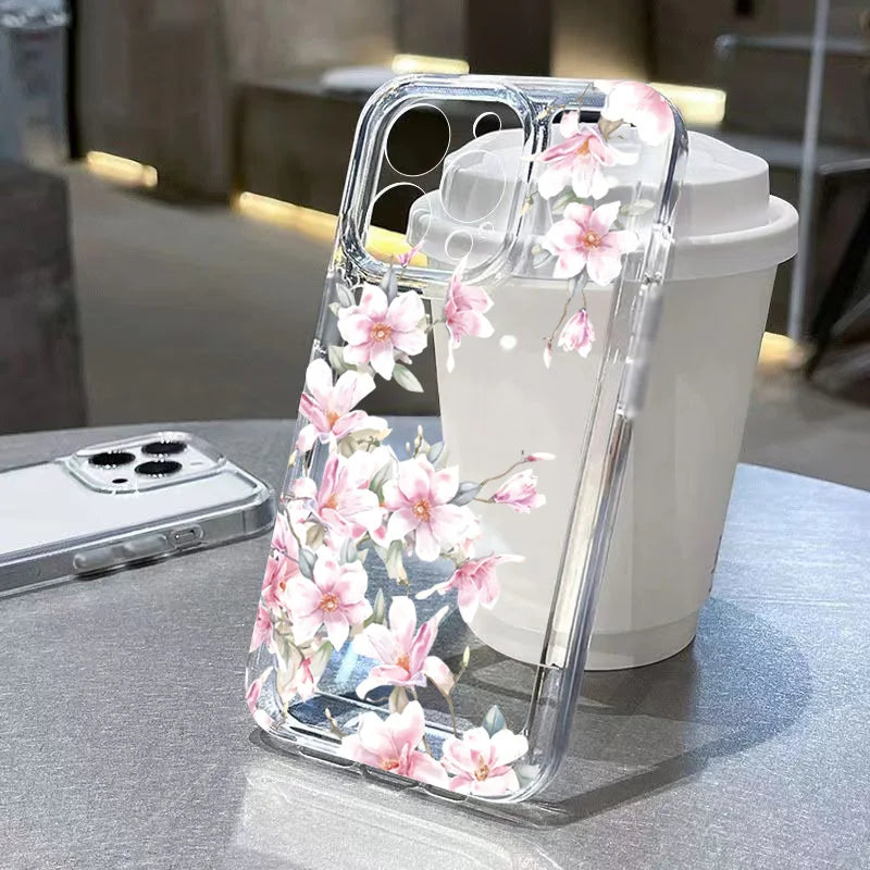 Silicone Flower Case For Xiaomi F6 Pro Transparent Shockproof Soft Cover