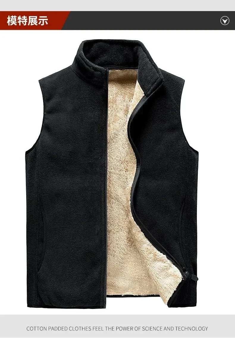 cashmere Mens Jacket Sleeveless Vest Soft Vests Casual Coats Male velvet wool vest Mens Vest Men Thicken Waistcoat Plus size 8XL