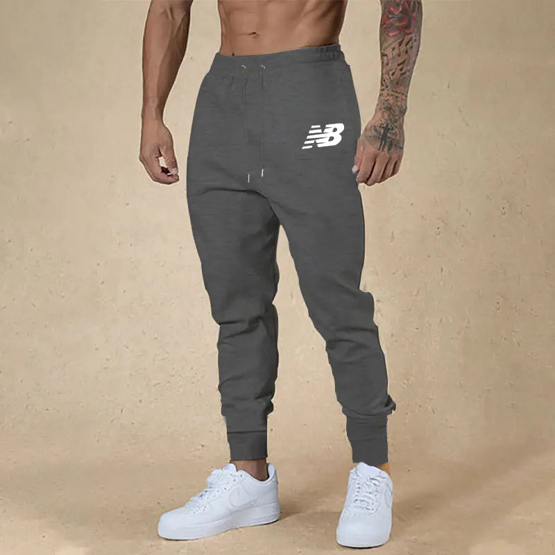 Men's sweatpants Spring Autumn Leisure Sports Men's Pants European Size Fit Solid Color Printed Sweatpants Running Training Pant