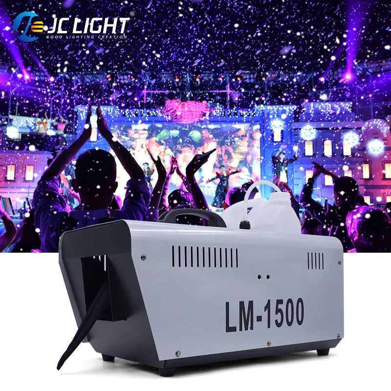 JC Light 1500W Snow Machine Wireless Snow Soap Foam Effect Snowflake Generator Machine Snow for Wedding Christmas Party Disco