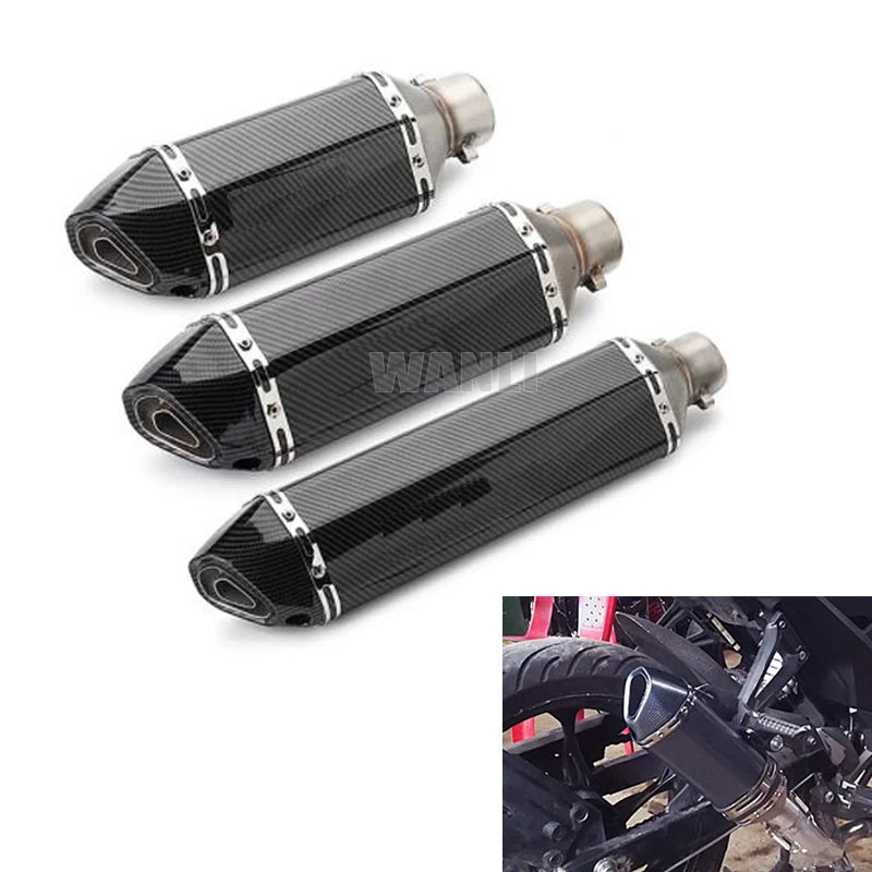 51mm Motorcycle Muffler Ak Exhaust Escape End Tail Silencer Pipe Pot DB Killer for CB400 Ninja250 MT09 Z800 R3 R25 MT07 z250